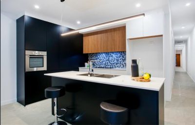 Customize Apartment Matt Black 2 Pack / Lacquer Kitchen Cabinets 