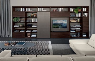 Wood Book Shelf And Display Shelf For Living Room