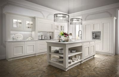 Luxury White Solid Wood Kitchen Cabinets