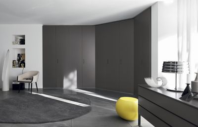 Modern Luxury Design Grey Melamine Door Hinged Wardrobe