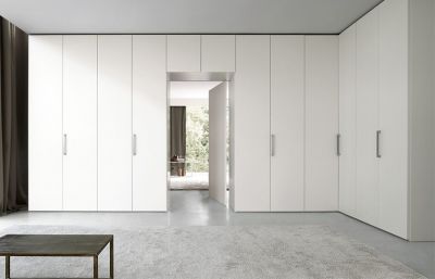 Modern Luxury Design White Lacquer Open Door Wardrobe 