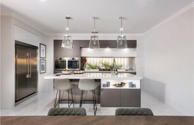 Modern Grey Wood Grain Mixed Charcoal Melamine Kitchen Cabinets