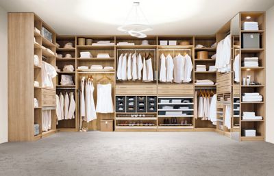 Wood Grain Melamine Walk In Closet