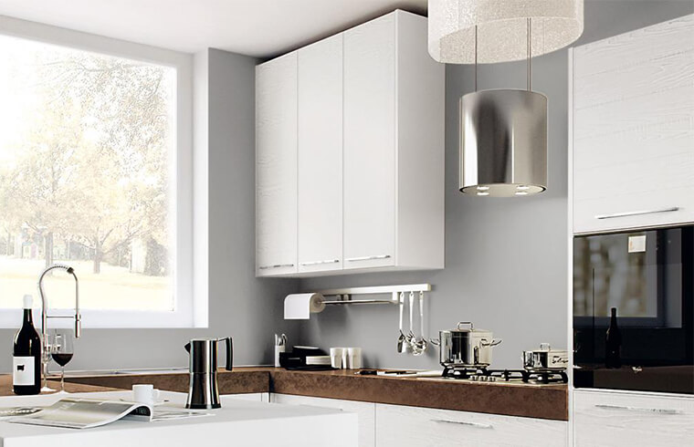 Modern Kitchen Furniture Modular White and Gray PVC Kitchen