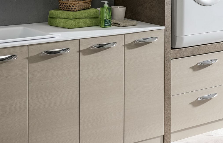 Single Basin Wood Melamine Finish With Handle Laundry Cabinet
