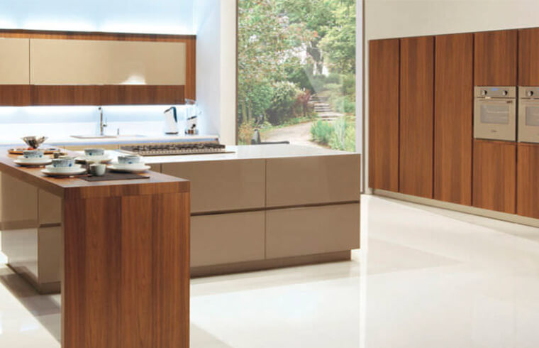 Wood Veneer Kitchen Cabinets