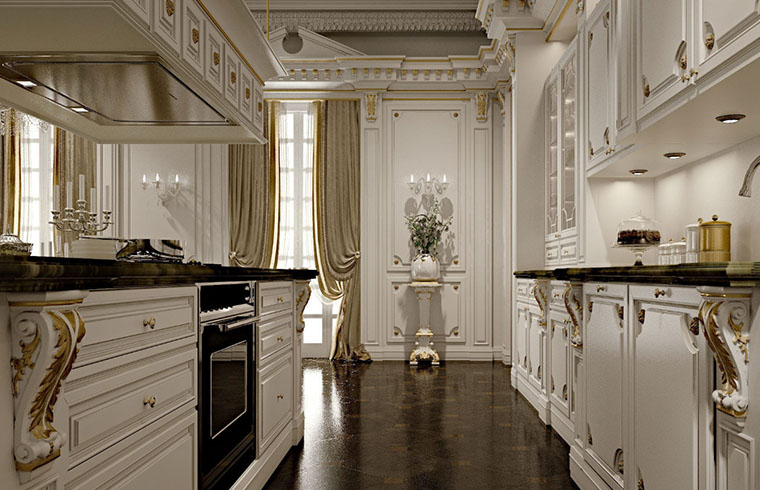 Classical White Solid Wood Kitchen Cabinet
