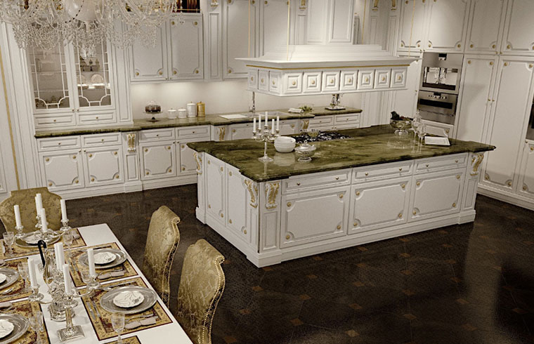 Classical White Solid Wood Kitchen Cabinet