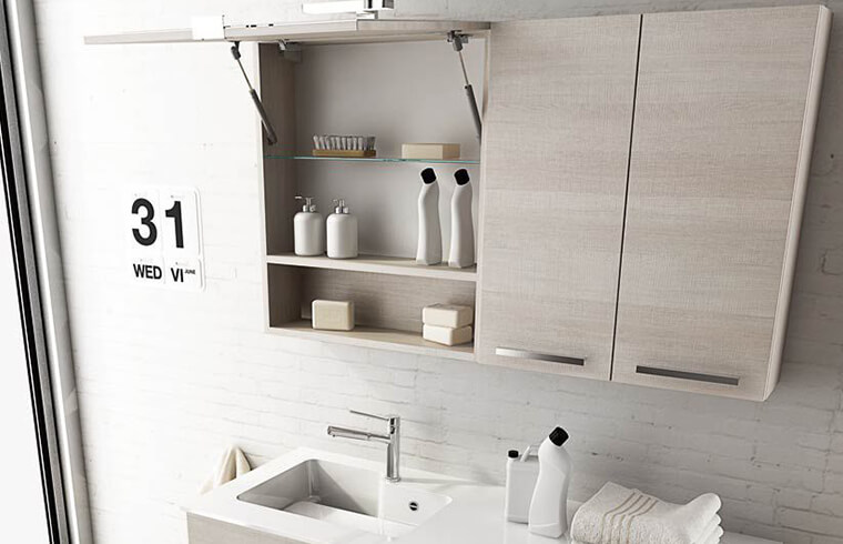 Modern Wood Melamine Finish With Handle Laundry Cabinet