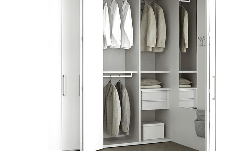 Modern Luxury Design White Lacquer Open Door Wardrobe 
