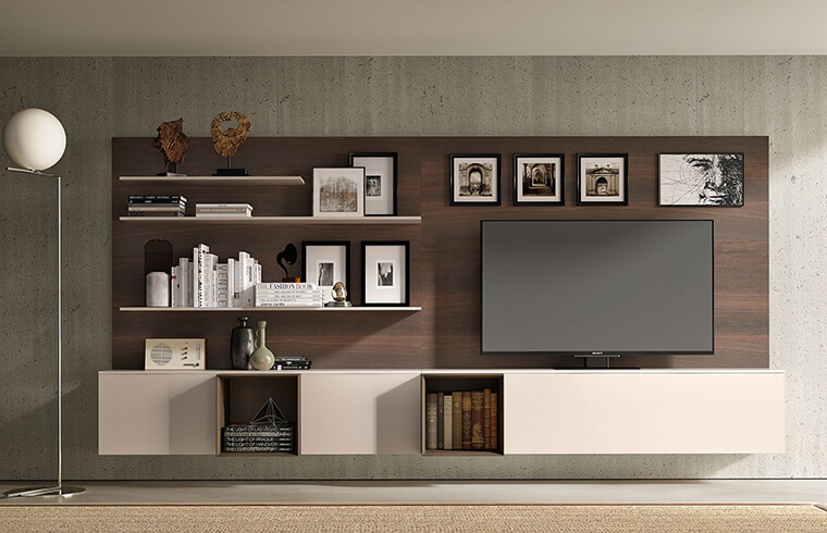 Modern Lacquer Cream White Color TV Cabinet Design