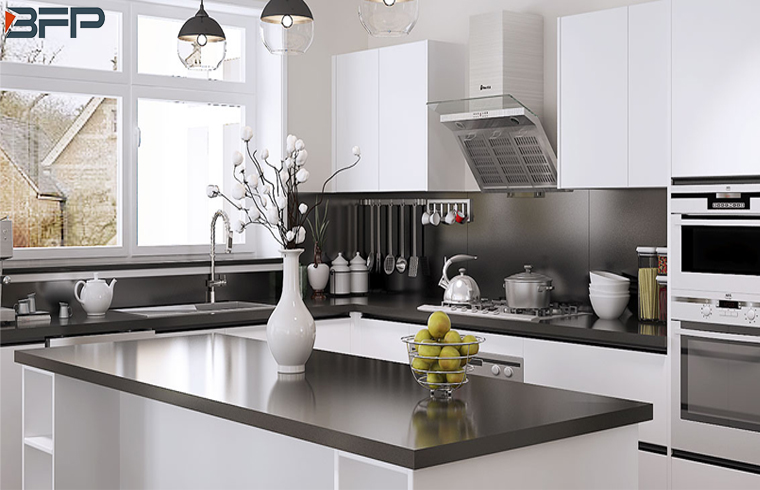 Modern Design Island Style White Matt Finish Lacquer Kitchen Cabinets